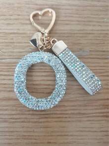 1PC Fashion Sparkling Rhinestone Alphabet Keychain Cute Letter Charm Key Ring Exquisite Backpack Decoration Accessories Gifts - Multicolor - View 18