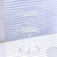 Translucent Double-Layer Rotating Jewelry Storage Rack, Suitable For Bracelets, Necklaces, Pendants, And Also For Storing Hair Clips, Headbands, Hair Accessories And Similar Items For Women - Multicolor - View 5