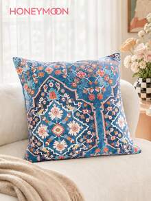 HONEYMOON 1pc Ultra Soft Fleece Pillow Case, Back Side Is Cold Gray Faux Rabbit Fur, No Inner Core Cushion Cover, Elegant Home Decor, Suitable For Bed And Sofa, Envelope Closure, Machine Washable - Multicolor - View 1