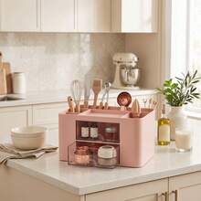 1pc Pink-Drawer-Desktop Storage Box, Cosmetic Storage Box, Desktop Organizer, Suitable For Desktop Storage, School, Home, Office Supplies Organization - Multicolor - View 4