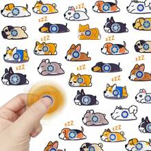 1 Set Cute Puppy Finger Spinner Stress Relief Toy, High-Speed Bearing Smooth Rotation Acrylic Portable Fidget Toy, Desk Decor For Office Workers To Relieve Stress And Heal Emotions (1 Set 10pcs) - Multicolor - View 2