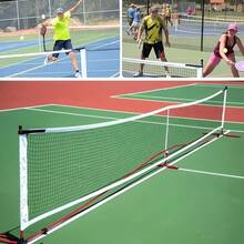 1PC Pickleball Net (Without Stand), Portable Outdoor Lawn Indoor Training Competition Dedicated White Border Black Mesh, Suitable For Badminton, Tennis, Volleyball, No Installation Foldable Ball Net - Multicolor - View 2
