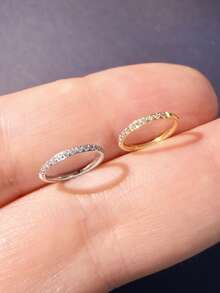 1pc Stainless Steel CZ Dainty Conch,Tragus,Daith,Rook Piercing/Nose Ring/Septum Ring - Lap - View 2