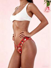 1pc Personalized Custom Face Pattern Thong, Personalized Face Thong, Custom Face Pattern Underwear, Custom Photo Triangle Panties - Multicolor - View 4