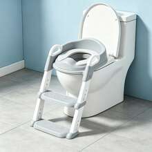 Asiento Escalón de Inodoro para Baño Niños y Bebés - Taburete de Entrenamiento - Gris Claro - Ver 10
