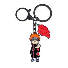 Naruto Akatsuki Metal Enamel Keychain Itachi Pain Deidara Hidan Chibi Figure Red Cloud Pendant Key Ring Backpack Charm Anime Fan Cosplay Gift - Multicolor - View 14