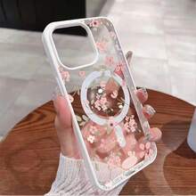[24h Versand aus DE/FR/ES] Apple 17 16 15 Pro Max  21 22 23 24 25 26 Ultra Galaxy Handyhülle mit rosa Blumen-Graffiti-Design, erhältlich in mehreren Farben, im Macaron-Stil, mit Magnetfunktion. Geeignet für iPhone 16 Pro, 15 Plus, 14 Pro Max magnetische Handyhüllen, unterstützt auch Apple Wireless Charging. Auch kompatibel mit iPhone 11, 12 Pro und 13 Pro Max. XS- und XS Max-Modelle bieten einfachen Schutz. - 1 Stück - Übersicht 3