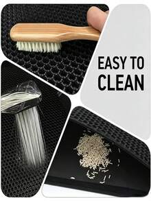 Detachable Cat Litter Mat With Hook And Loop, Double-Layer Honeycomb Cat Litter Collection Mat, Smooth Bottom Non-Slip Pet Cat Litter Trapping Mat, Suitable For Cat Litter Box, Free Cat Litter Scoop Included - Multicolor - View 2