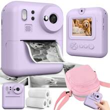 Children's Instant Print Camera Set, Front And Rear Lens Selfie Camera, Supports 1080P Video, Suitable For 3-12 Years Old Children's Christmas, Birthday And New Year Gifts, Battery Capacity 1300mAh - Multicolor - View 3