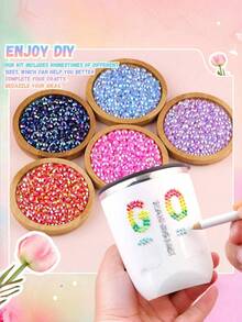 18000-45000pcs Multi-Color Resin Rhinestones And Flat Back Gemstone Set, Shiny Decorative Stones, DIY Craft Materials, Suitable For Clothing Sewing, Jewelry Making, Holiday And Daily Party Decoration - Multicolor - View 2