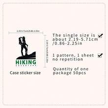 50 Sheets Outdoor Hiking Silhouette Graffiti Waterproof Stickers Travel Walking Decals For Journal Scrapbook DIY Decor - 50 PCS - View 9