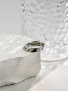 Tkool 4pcs Minimalist Stainless Steel Polished Plain Band Knuckle Rings Set For Women - Silver - View 3