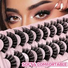 Soft 3D Russian Volume False Eyelashes, Thick & Curly Cartoon Style, 10 Pairs Full Upper Lashes - TK04 - View 5