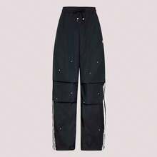 Adidas Celana Olahraga Wanita Clover Model Longgar Lebar Bergaris - Hitam - View 4