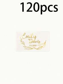 Custom Transparent Name Stickers, Elegant Personalized Gold Labels, Suitable For Gift Boxes, Cups And Party Favors, Customizable Text And Design Decals, Suitable For Wedding Decor, Birthday, Anniversary, Bridal Shower And Christmas Gifts, Small Business Packaging - Style a - View 8