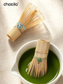 choxila 1pc 100-Prong Bamboo Matcha Whisk, Handmade Natural Bamboo Tea Brush With Assorted Hanging Decorations, Traditional Japanese Tea Ceremony Accessory, Suitable For Daily Brewing And Tea Enthusiasts - Whisk - View 4