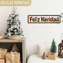 2D Flat 1 Piece Classic Metal Sign, Christmas Theme, For Wall Hanging Decoration, Suitable For Home, Farmhouse, Living Room, Kitchen Christmas Decor, And As Decorative Sign, Size 3.9X15.7 Inches - A - View 4