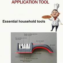 Household Handheld Fast Knife Sharpener, Tungsten Steel Professional Sharpening Stone, Scissor Sharpener, Double-Sided Grinding, Kitchen Multi-Function Sharpening Tool, Suitable For Daily Knives And Scissors - A - View 5