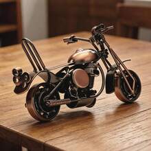 1pc Exquisite Motorcycle Statue, Metal Material, Eternal Classic Retro Fashion Piece, Nostalgic Collectible, Room Decor Ornament, Thoughtful Gift For Family, Partial Parts & Color Styles Randomly Assorted, Birthday/Graduation Gift - Bronze - View 8