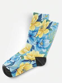 Cool 360° Printed Men's Socks - Street Style Socks, Colorful Fun Socks, Suitable For Daily, Holiday And Party Occasions - Blue - View 8