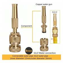 Kit Bico de Água Alta Pressão 3 em 1 Metal Resistente para Mangueira 1/2 + Conector Rosca - Dourado - Visão 8