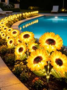 LED Solar Reed Garden Light, 1pc Outdoor Decorative Light, IP65 Waterproof Solar Garden Light, Semi-Embedded Design Suitable For Ponds And Patios - Multi-color - View 7