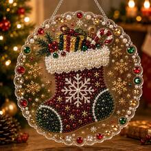1pc New Hot-Selling Christmas Tree 5D Diamond Painting Acrylic Pendant Christmas Gift - Multicolor - View 5