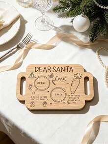 1件裝「Dear Santa」木製字母托盤，適用於派對桌面裝飾、節日桌面收納、放置信件、留言板、放置飲品、主題派對佈置 - 彩色 - 查看 7