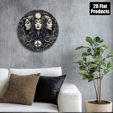 2D Flat, 1pc Iron Printed Flat Design 8 Inch, Hecate Witch Theme, Home Decor, Suitable For Bar Kitchen Cafe Home Room Office Decoration, Holiday Gift, Halloween, Pre-Drilled Holes, Style As Shown In Size Chart - Multicolor - View 5