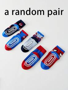 1/5 Pairs Disney Marvel Spider-Man Cartoon Mid-Calf Socks For Kids, Fun Hero Character Halloween Gift Socks, Autumn/Winter - Multicolor - View 13