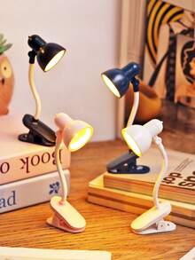 1pc Mini Angle Adjustable Bellflower Shaped Led Book Light With Clip,Desk Decorative Table Lamp,Eye Protection Book Reading Lamp At Night With Batteries - Warm Light - View 5