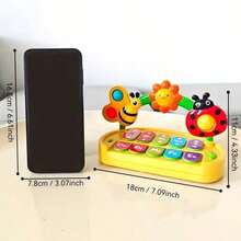 Cartoon Insect Music Piano Toy With 4 Playing Modes, Bee & Ladybug Decor Sensory Play Keyboard, Light Melody Interactive Musical Handheld Toy, Parent-Child Desktop Entertainment Holiday Gift - Multicolor - View 12
