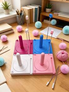 Portable Multi-Function Yarn Spool Box + Colorful Stitch Marker Knitting Tool Set, Multi-Color Full Set Plastic Yarn Box Simple & Lightweight, Spiral Stitch Marker Hook Ring Knitting Needle Positioning DIY Comma Clip, Anti-Tangle Storage Anti-Slip No Damage To Yarn, Home Handmade Knitting DIY Creation Use, Knitting Enthusiasts Handmade Lovers Knitting Experts, Christmas Gift Handmade Gift Housewarming Gift, One Box One Clip Knitting More Convenient - Multicolor - View 3