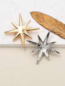 1pc Fashion Minimalist Shiny Metal Brooch, Daily Wear Anti-Exposure Pin Corsage - Multicolor - View 3