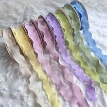 皺褶魚尾歐根紗緞帶 DIY 蝴蝶結髮飾編織材料 蛋糕包裝緞帶 - 多色 - 查看 3