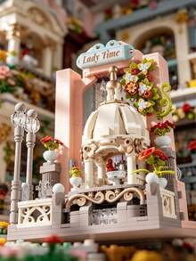978pcs Pastel European Pavilion Architecture Set, Adult Vintage Luxury Courtyard Building Model, Living Room Side Table And Bookshelf Decor, Exquisite Gift For Women, Choice For Architectural Miniature Model Collectors - Multicolor - View 5