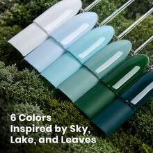 Beetles 6 Colors Green Gel Polish Set, Misty Forest Fall Gel Nail Polish, Gray Blue Green Shades, Soak Off UV LED - 6 Colors Green Gel Polish Set - 查看 3