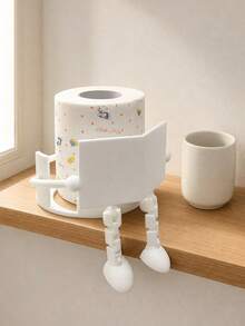 Creative Personalized Human-Shaped Toilet Paper Holder, Unique Newspaper Reading Toilet Paper Holder, Used For Toilet Paper Storage And Organization, Unique Home Decor And Desktop Storage, Suitable For Bathroom, Bedroom And Living Room Storage And Decoration - Multicolor - View 11