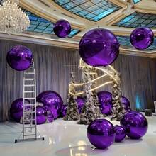 4pcs/Set (10.0 Inch, 15.0 Inch, 22.0 Inch, 32.0 Inch) Large Purple Foil Balloon Set - No Helium Needed, Reusable And Durable Base, Reflective Surface, Suitable For Christmas, Wedding - Multicolor - View 6