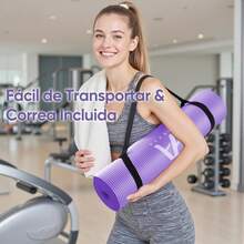 Tapete Portátil Yoga Pilates Ejercicio 10 Mm Antideslizante - Morado - Ver 6