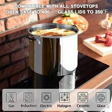 Cook N Home 02442 - Olla con tapa compatible con inducción, 16 cuartos de galón, metálico,,4.73 l, 1 - Ver 5
