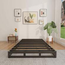 4 Inch Queen Box Spring Low Profile, Heavy Duty Metal Mattress Foundation Base With Fabric Cover, High Load Bearing Capacity Support Slat Bed Frame, Easy Assembly Non Slip Noise Free, White - 4 Inch - View 5