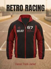 2026 New Autumn/Winter Racing Jacket Men's Lightweight Long Sleeve Motorcycle Jacket Baseball Collar Jacket - Black - View 3