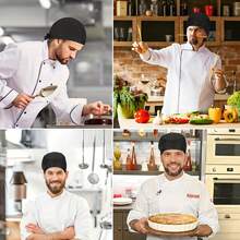 Adjustable Unisex Chef Hat - Breathable Polyester, Black With White Logo, Ideal For Cooking, Restaurants, Hotels, Schools, And Home Kitchens, Professional Chef Gear | Logo Hat | Comfortable Fit, Chef Hat - A - View 4