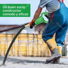 Vibrador Electrico Para Concreto, 13000 VPM Vibrador de Hormigón, 2m Chicote Con Mango Vibradores de Hormigón Portátiles 2200W para Eliminación De Burbujas y Nivelación de Hormigón - Verde - Ver 6