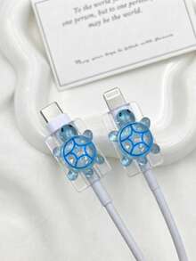 可愛卡通高品質海龜線材保護套，耐用耐磨，相容 Apple 充電器手柄，彩色設計，充電配件，可愛海龜裝飾，鮮豔保護殼，數位配件，趣味小工具，耐用材質，趣味數位保護套，數位愛好者必備 - 彩色 - 查看 17