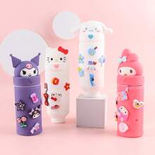 1pc Authentic Cartoon Student Pencil Case, Cute Silicone Pencil Pouch, Adorable Hollow Multi-Function 3D Expandable Silicone Stationery Storage Box, Suitable For Learning, Back To School Prizes, Office Desk Storage - A - View 8
