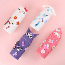 1pc Authentic Cartoon Student Pencil Case, Cute Silicone Pencil Pouch, Adorable Hollow Multi-Function 3D Expandable Silicone Stationery Storage Box, Suitable For Learning, Back To School Prizes, Office Desk Storage - A - View 12