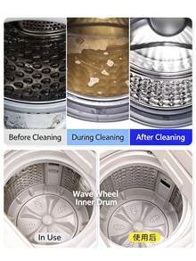 12PCS Washing Machine Cleaning Tablets, Deep Cleaning Formula, Suitable For Top-Load And Front-Load Washing Machines, Removes Odors, Hard Water Stains, Limescale, Soap Scum And Lint, Lemon Fresh Scent, Monthly Maintenance, Home Essential. - Shape - View 2