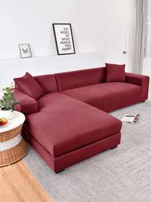 1pc Solid Color Milk Silk Elastic Sofa Cover, Modern All-Season Full Coverage Sofa Slipcover, Pet-Friendly Scratch-Resistant, Machine Washable, Home Decor, 1-Seater/2-Seater/3-Seater/4-Seater - Red - View 3